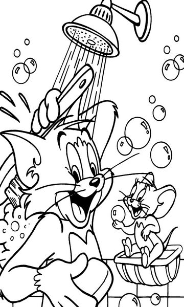 kolorowanka Tom i Jerry malowanka do wydruku z bajki dla dzieci, do pokolorowania kredkami, obrazek nr 20